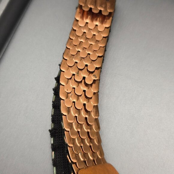 VTG Solid Copper Thunderbird Buckle w/ Stretch Belt 31" Native American Style - Picture 4 of 13